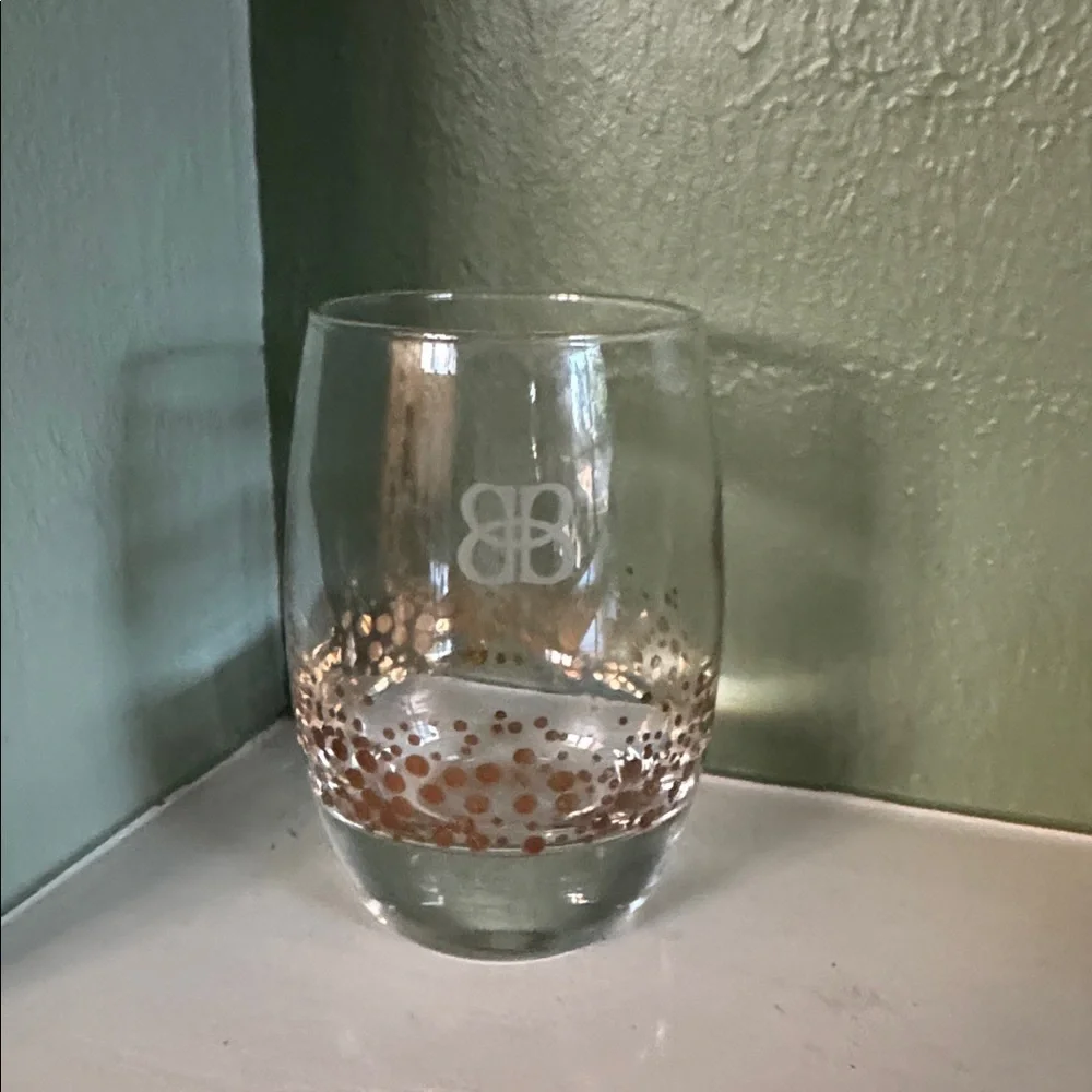 Bailey’s Irish Cream Rocks Glass Gold Confetti Heavy Bottom